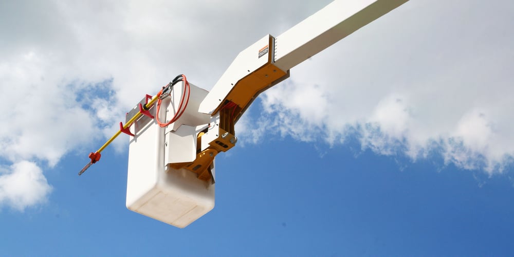 Lift machine with a sky backgroun