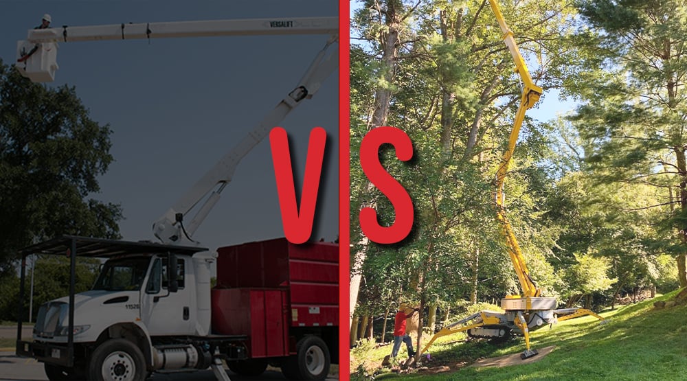 Bucket Lift vs Spider Lift Visual