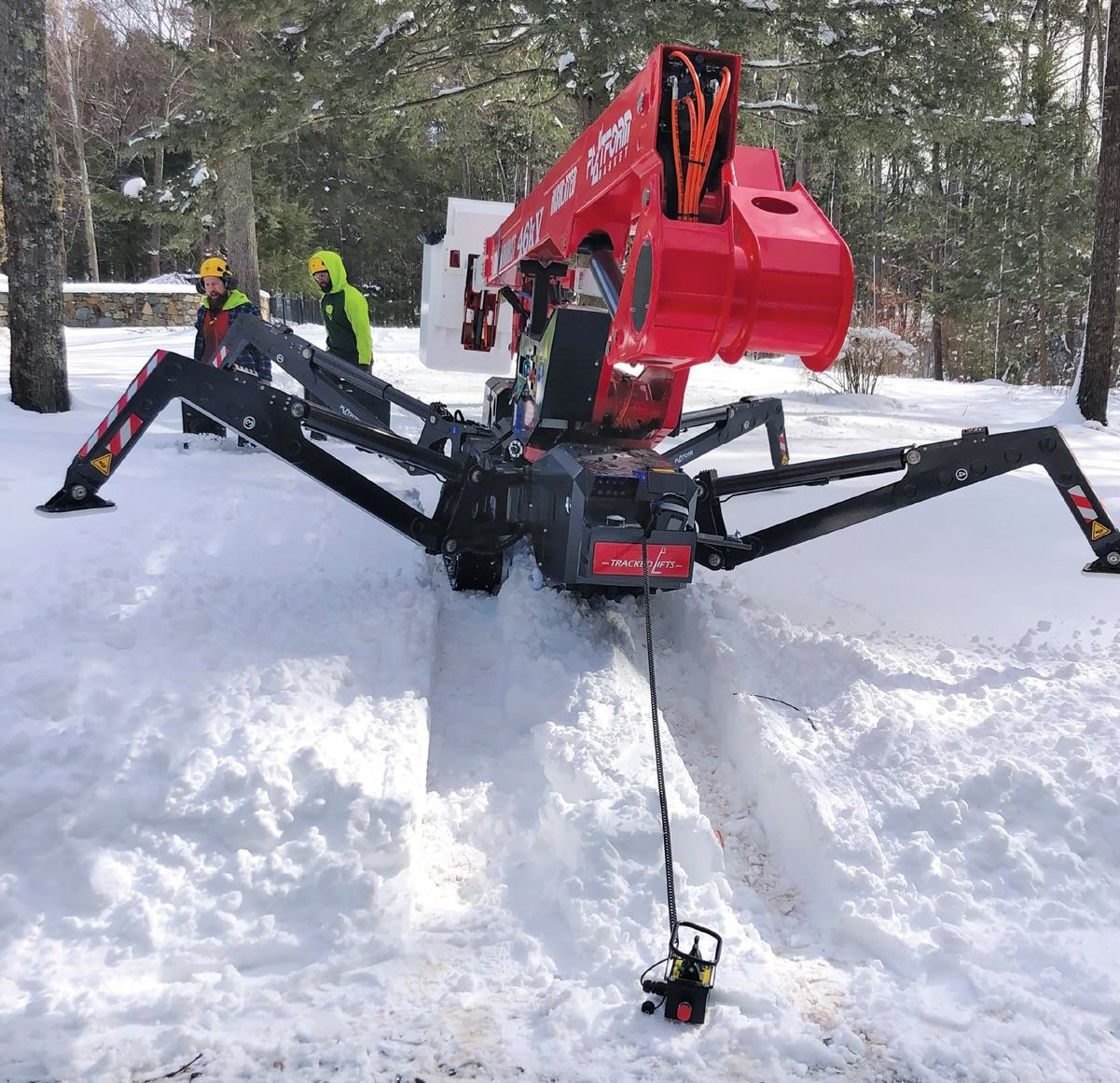 Platform Basket lift out in the snow