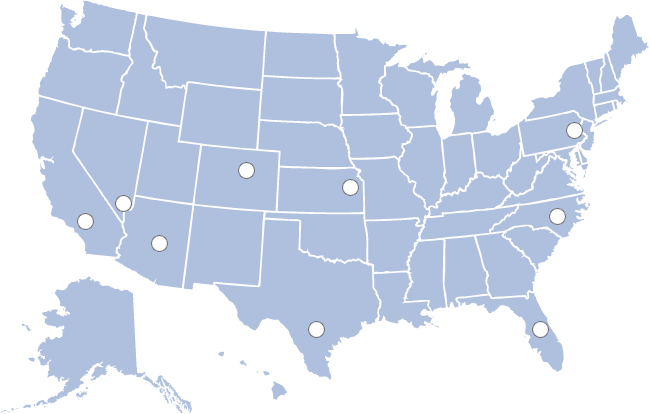 Map of Tracked Lifts Service Locations in the U.S.